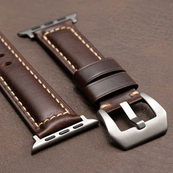Straplix Nappa Leather Strap for Apple Watch – Soft Genuine Leather Band Compatible with 40mm 41mm 42mm 44mm 45mm 46mm 49mm
