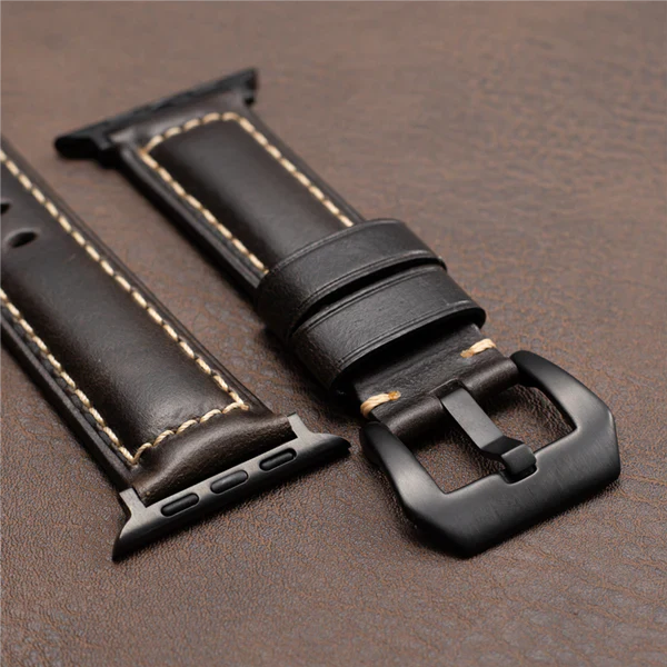 Straplix Nappa Leather Strap for Apple Watch – Soft Genuine Leather Band Compatible with 40mm 41mm 42mm 44mm 45mm 46mm 49mm