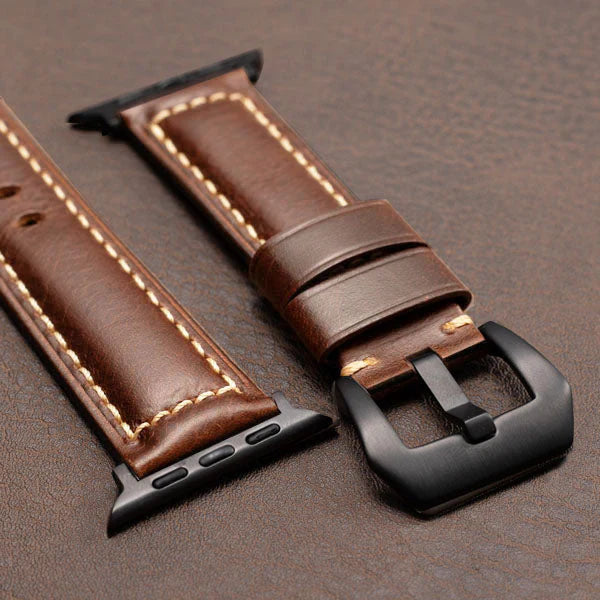 Straplix Nappa Leather Strap for Apple Watch – Soft Genuine Leather Band Compatible with 40mm 41mm 42mm 44mm 45mm 46mm 49mm