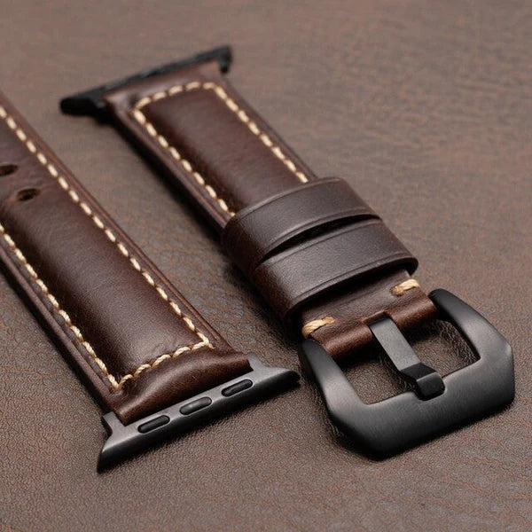 Straplix Nappa Leather Strap for Apple Watch – Soft Genuine Leather Band Compatible with 40mm 41mm 42mm 44mm 45mm 46mm 49mm