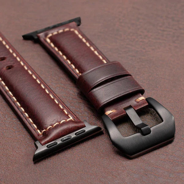Straplix Nappa Leather Strap for Apple Watch – Soft Genuine Leather Band Compatible with 40mm 41mm 42mm 44mm 45mm 46mm 49mm