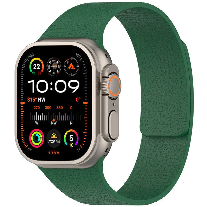 Straplix Magnetic Silicone Band for Apple Watch – Soft Sport Strap Compatible with 40mm 41mm 42mm 44mm 45mm 46mm 49mm