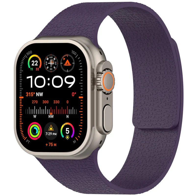 Straplix Magnetic Silicone Band for Apple Watch – Soft Sport Strap Compatible with 40mm 41mm 42mm 44mm 45mm 46mm 49mm