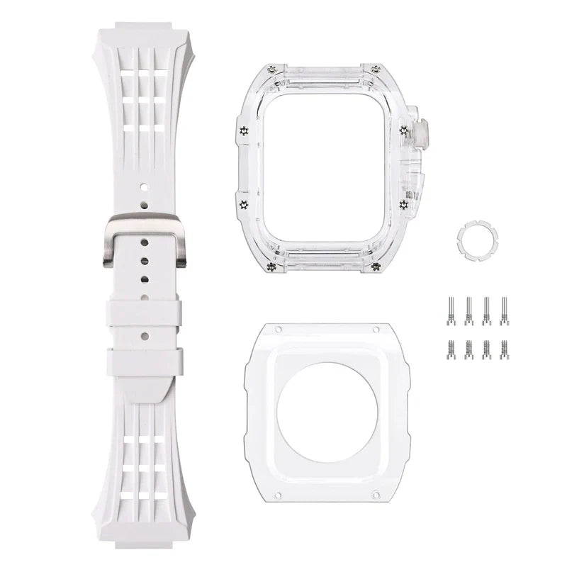 Straplix RM V30 Glacier Series Fluoroelastomer Band with Case for Apple Watch – Premium Retrofit Kit Compatible with 44mm 45mm