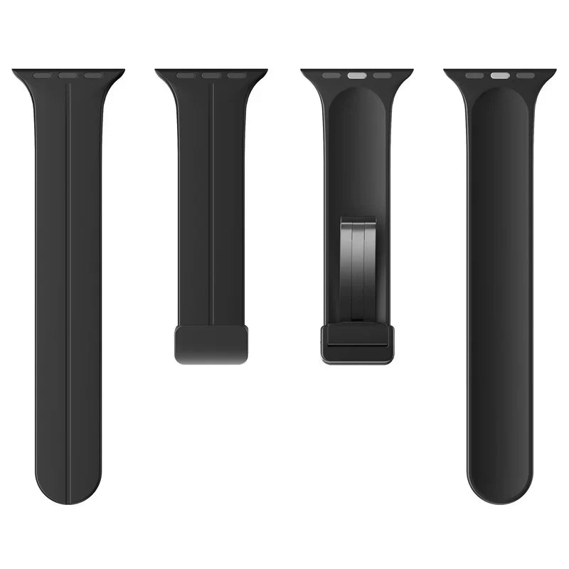 Straplix Magnetic Folding Silicone Band for Apple Watch – Simple Soft Strap Compatible with 40mm 41mm 42mm 44mm 45mm 46mm 49mm