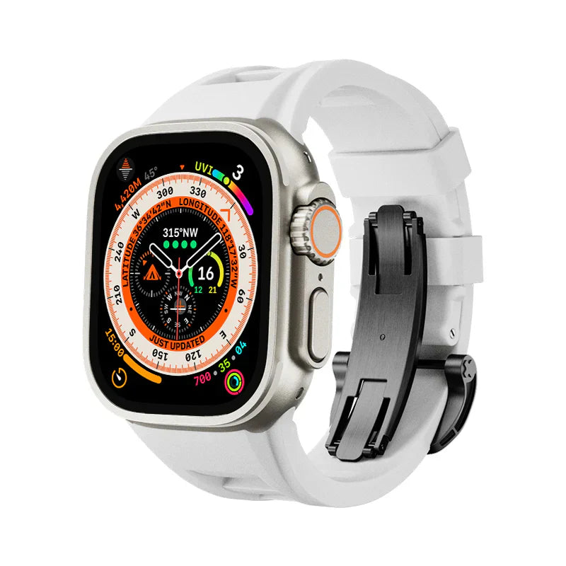 RM Sport Fluorine Rubber Band Compatible with Apple Watch – Premium Strap for Series 1–9 & Ultra