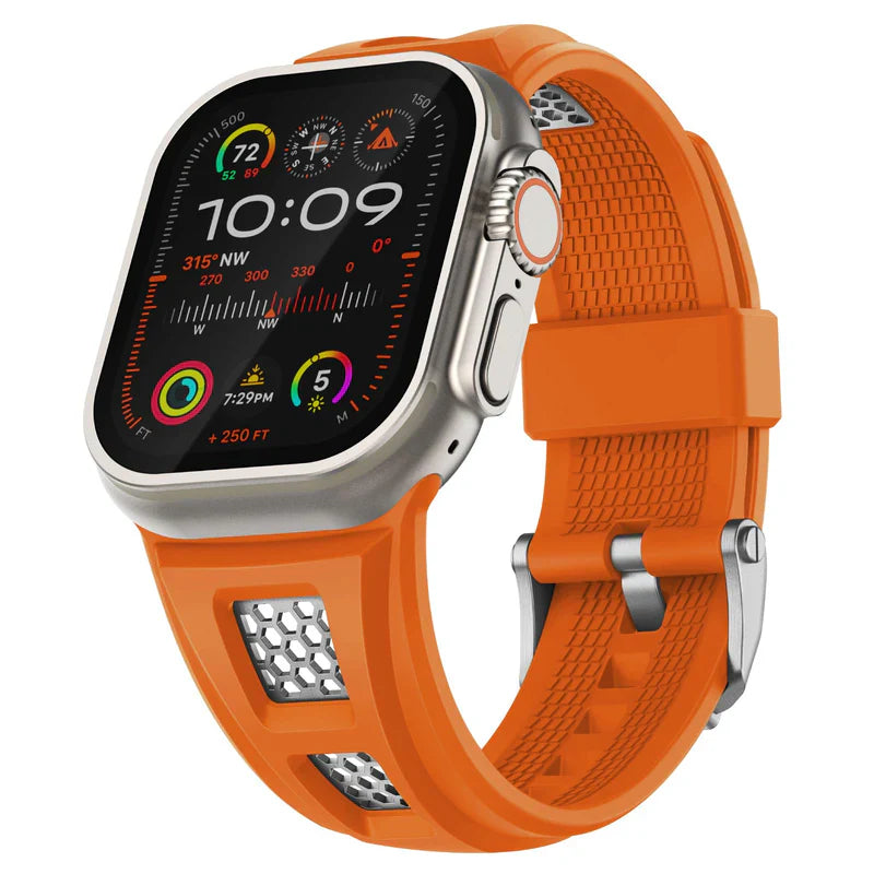 Straplix Grid Rugged Silicone Band for Apple Watch – Durable Sport Strap Compatible with 44mm 45mm 46mm 49mm