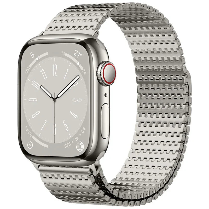 Straplix Designer Domino Stainless Steel Magnetic Band for Apple Watch – Premium Metal Strap Compatible with 40mm 41mm 42mm 44mm 45mm 46mm 49mm