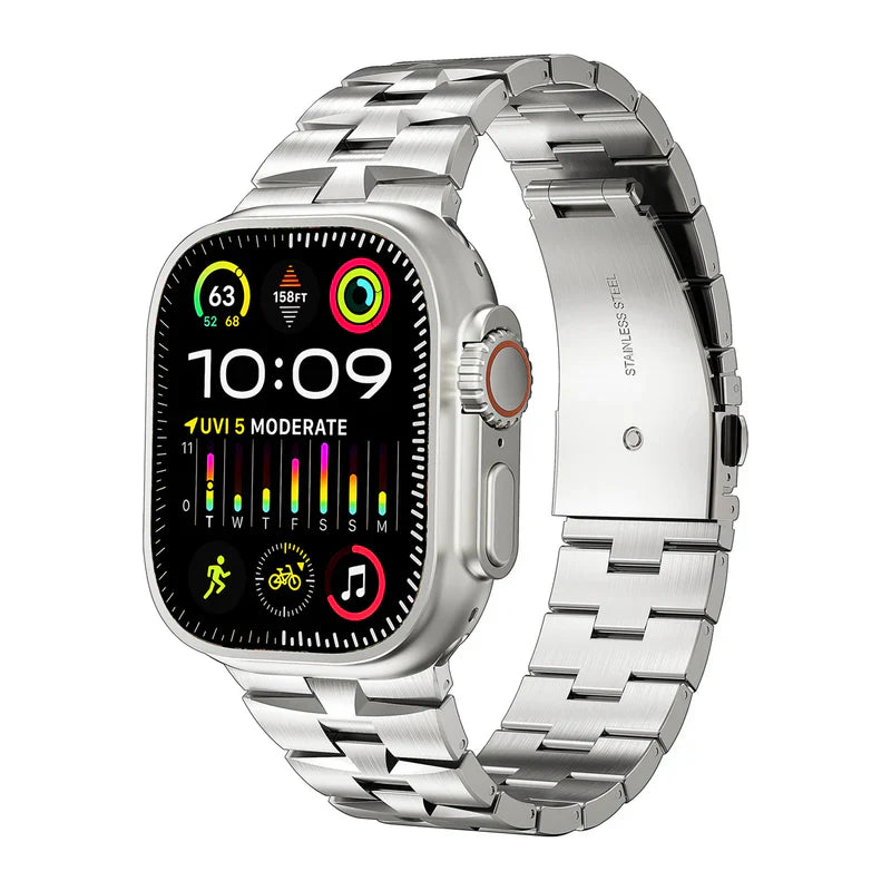 Straplix AW Stainless Steel Band for Apple Watch – Premium Metal Strap Compatible with 42mm 44mm 45mm 49mm