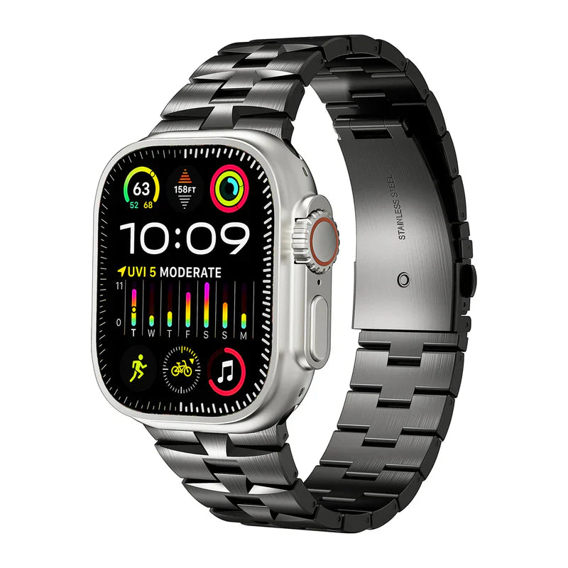Straplix AW Stainless Steel Band for Apple Watch – Premium Metal Strap Compatible with 42mm 44mm 45mm 49mm