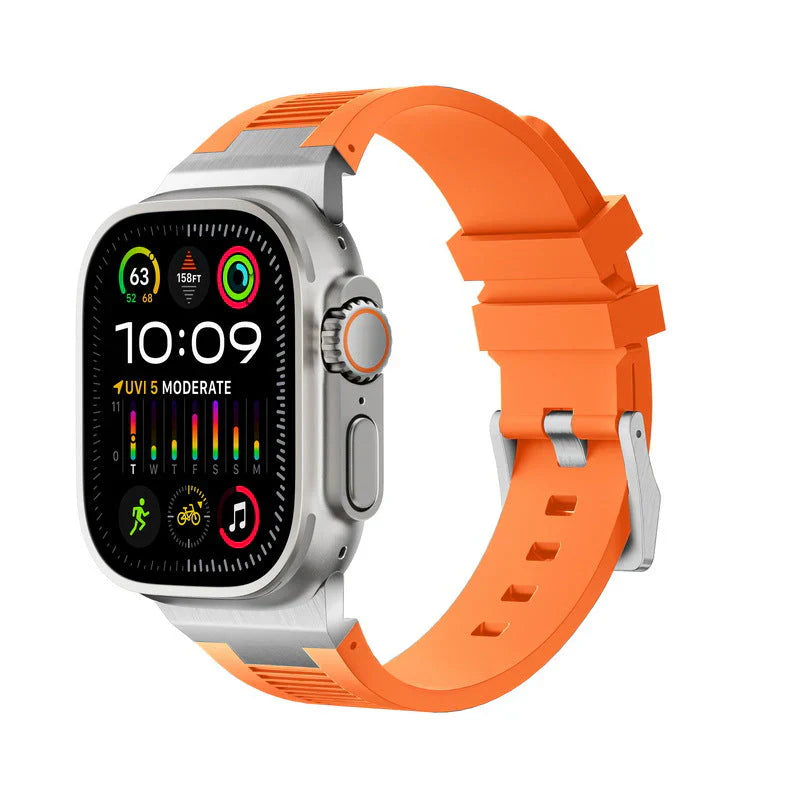 Straplix AP New Connector Silicone Band for Apple Watch – Sport Strap Compatible with 44mm 45mm 46mm 49mm