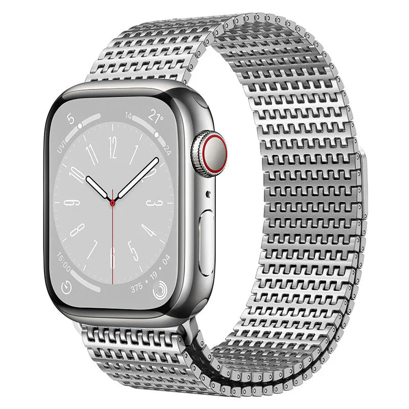 Straplix Designer Domino Stainless Steel Magnetic Band for Apple Watch – Premium Metal Strap Compatible with 40mm 41mm 42mm 44mm 45mm 46mm 49mm