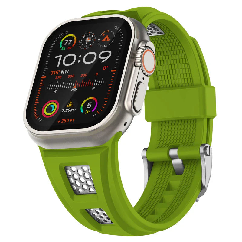 Straplix Grid Rugged Silicone Band for Apple Watch – Durable Sport Strap Compatible with 44mm 45mm 46mm 49mm