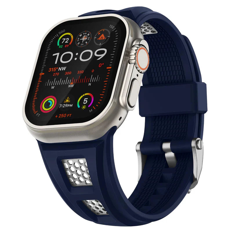 Straplix Grid Rugged Silicone Band for Apple Watch – Durable Sport Strap Compatible with 44mm 45mm 46mm 49mm