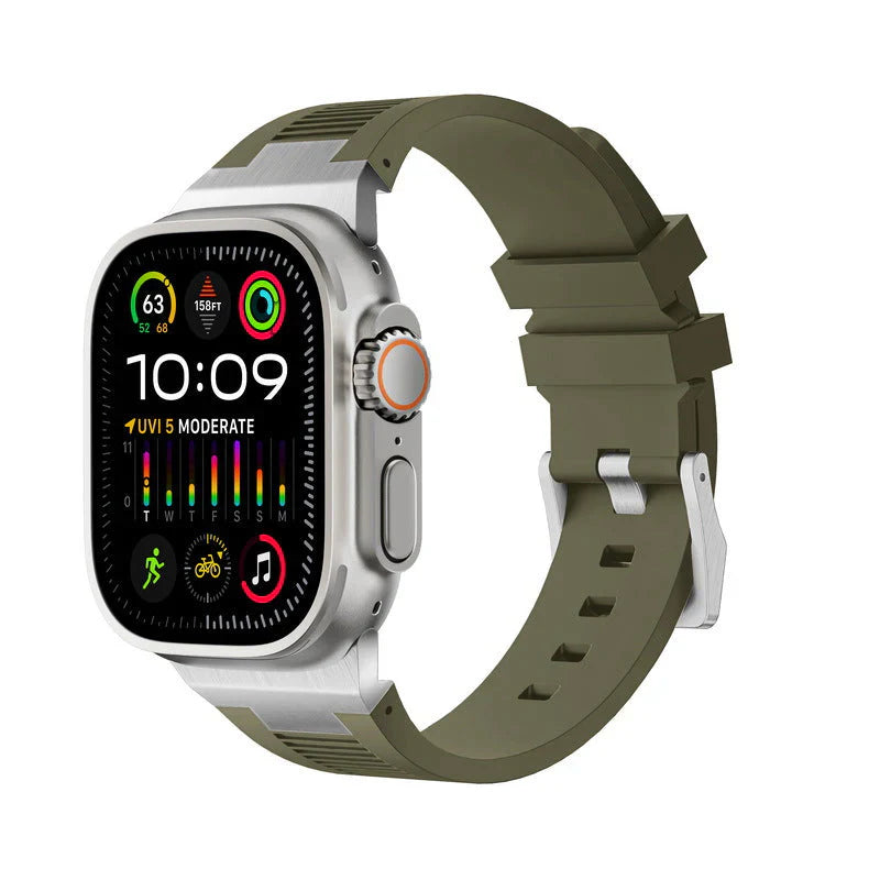 Straplix AP New Connector Silicone Band for Apple Watch – Sport Strap Compatible with 44mm 45mm 46mm 49mm