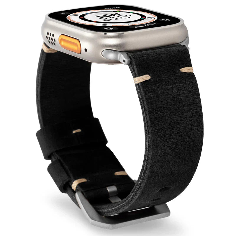 Straplix Vintage Leather Band for Apple Watch – Genuine Leather Strap Compatible with 40mm 41mm 42mm 44mm 45mm 46mm 49mm