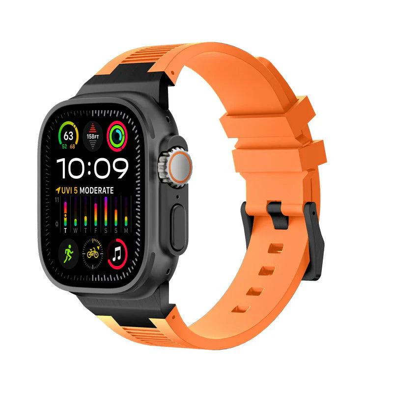 Straplix AP New Connector Silicone Band for Apple Watch – Sport Strap Compatible with 44mm 45mm 46mm 49mm