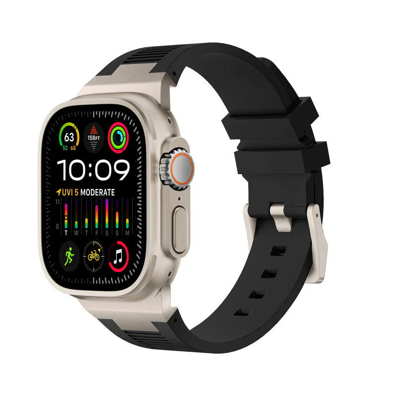 Straplix AP New Connector Silicone Band for Apple Watch – Sport Strap Compatible with 44mm 45mm 46mm 49mm
