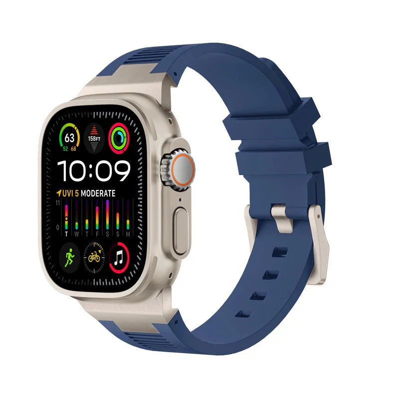Straplix AP New Connector Silicone Band for Apple Watch – Sport Strap Compatible with 44mm 45mm 46mm 49mm