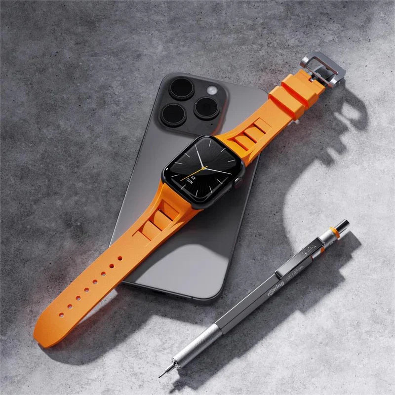 RM Sport Fluorine Rubber Band Compatible with Apple Watch – Premium Strap for Series 1–9 & Ultra