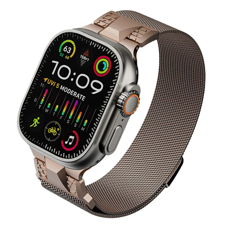 Straplix Milanese Loop Band with Magnetic Clasp for Apple Watch – Stainless Steel Mesh Strap Compatible with 40mm 41mm 42mm 44mm 45mm 49mm
