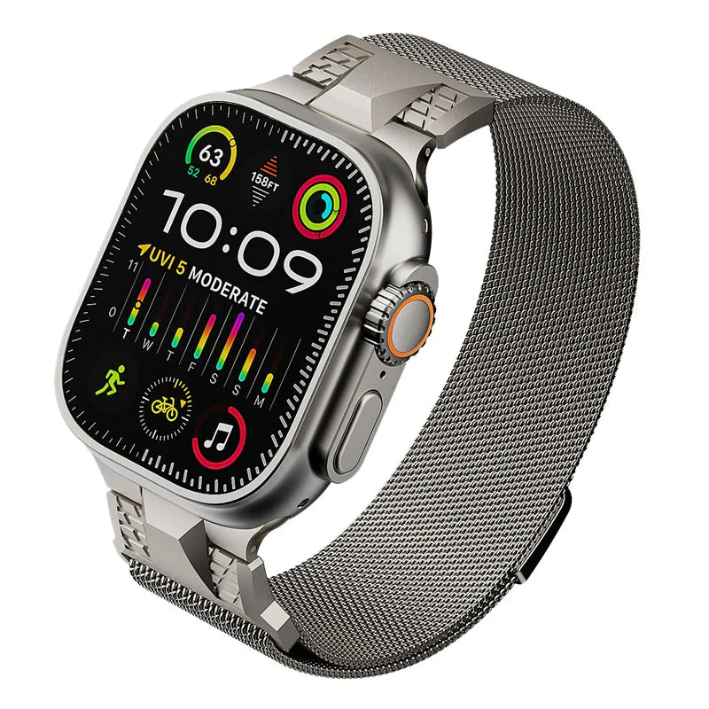 Straplix Milanese Loop Band with Magnetic Clasp for Apple Watch – Stainless Steel Mesh Strap Compatible with 40mm 41mm 42mm 44mm 45mm 49mm