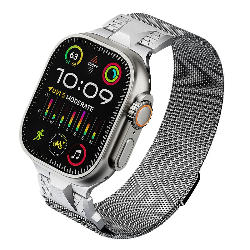 Straplix Milanese Loop Band with Magnetic Clasp for Apple Watch – Stainless Steel Mesh Strap Compatible with 40mm 41mm 42mm 44mm 45mm 49mm