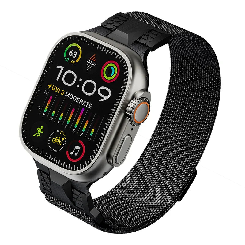 Straplix Milanese Loop Band with Magnetic Clasp for Apple Watch – Stainless Steel Mesh Strap Compatible with 40mm 41mm 42mm 44mm 45mm 49mm