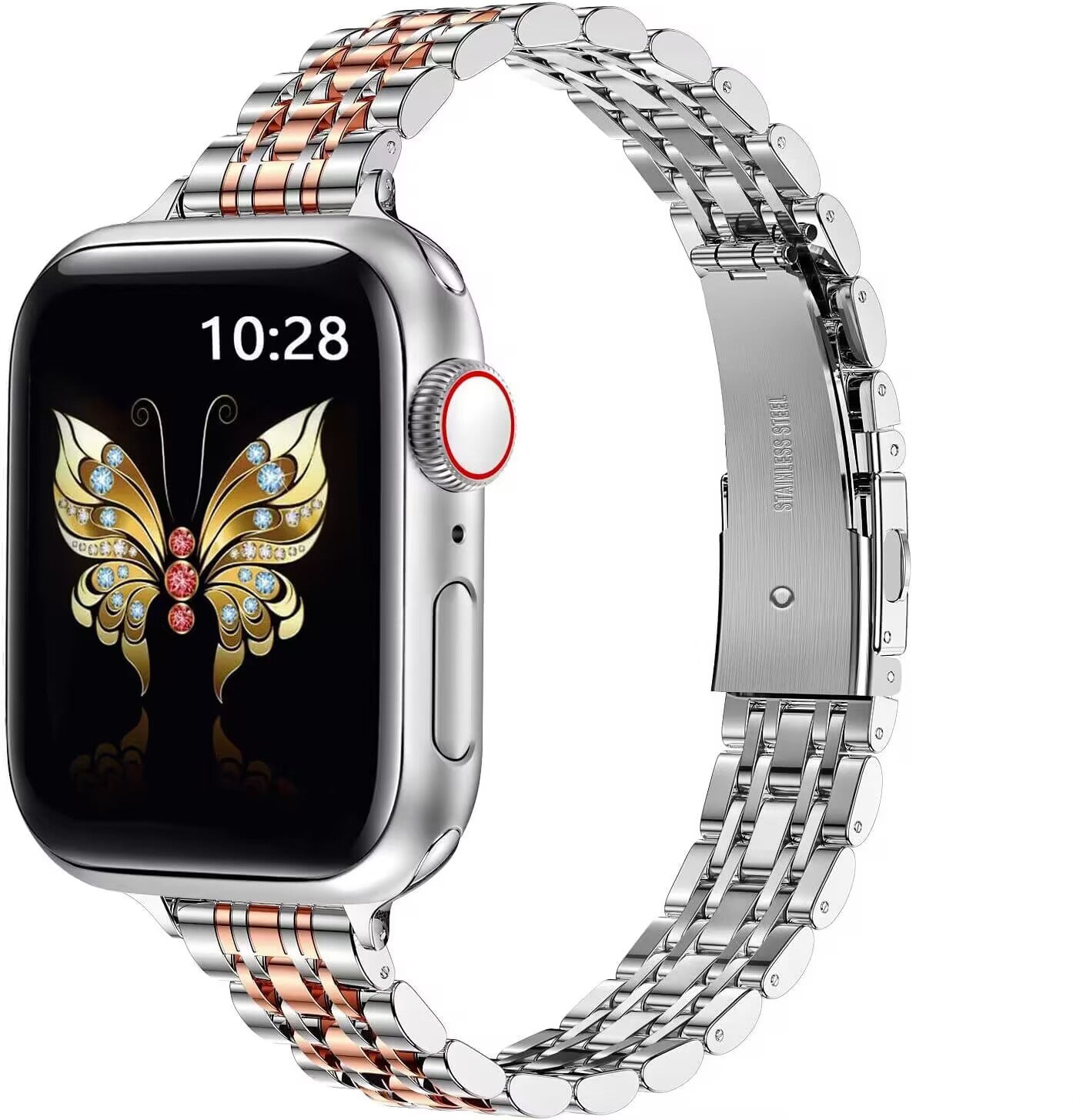 Straplix Slim Metal Band for Apple Watch – Lightweight Stainless Steel Strap Compatible with 38mm 40mm 41mm 42mm 44mm 45mm 46mm 49mm