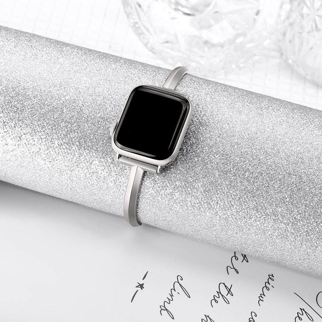 Straplix Slim Stainless Steel Bangle Band for Apple Watch – Minimalist Jewelry-Style Strap for Women, Compatible with 38mm 40mm 41mm 42mm 44mm 45mm 46mm 49mm