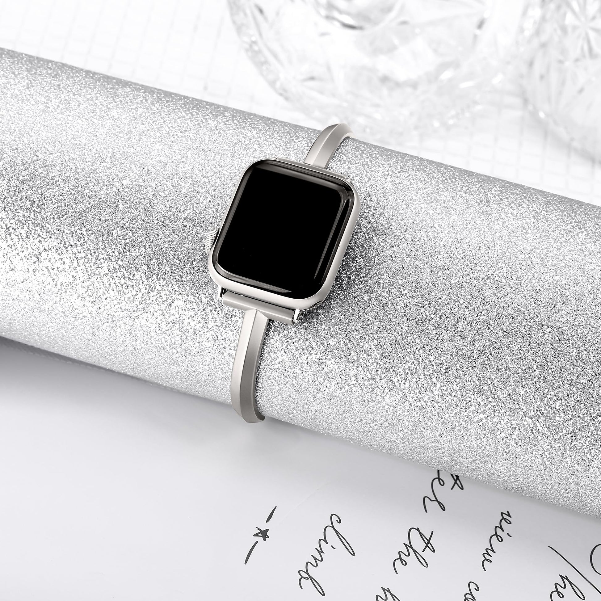 Straplix Slim Stainless Steel Bangle Band for Apple Watch – Minimalist Jewelry-Style Strap for Women, Compatible with 38mm 40mm 41mm 42mm 44mm 45mm 46mm 49mm