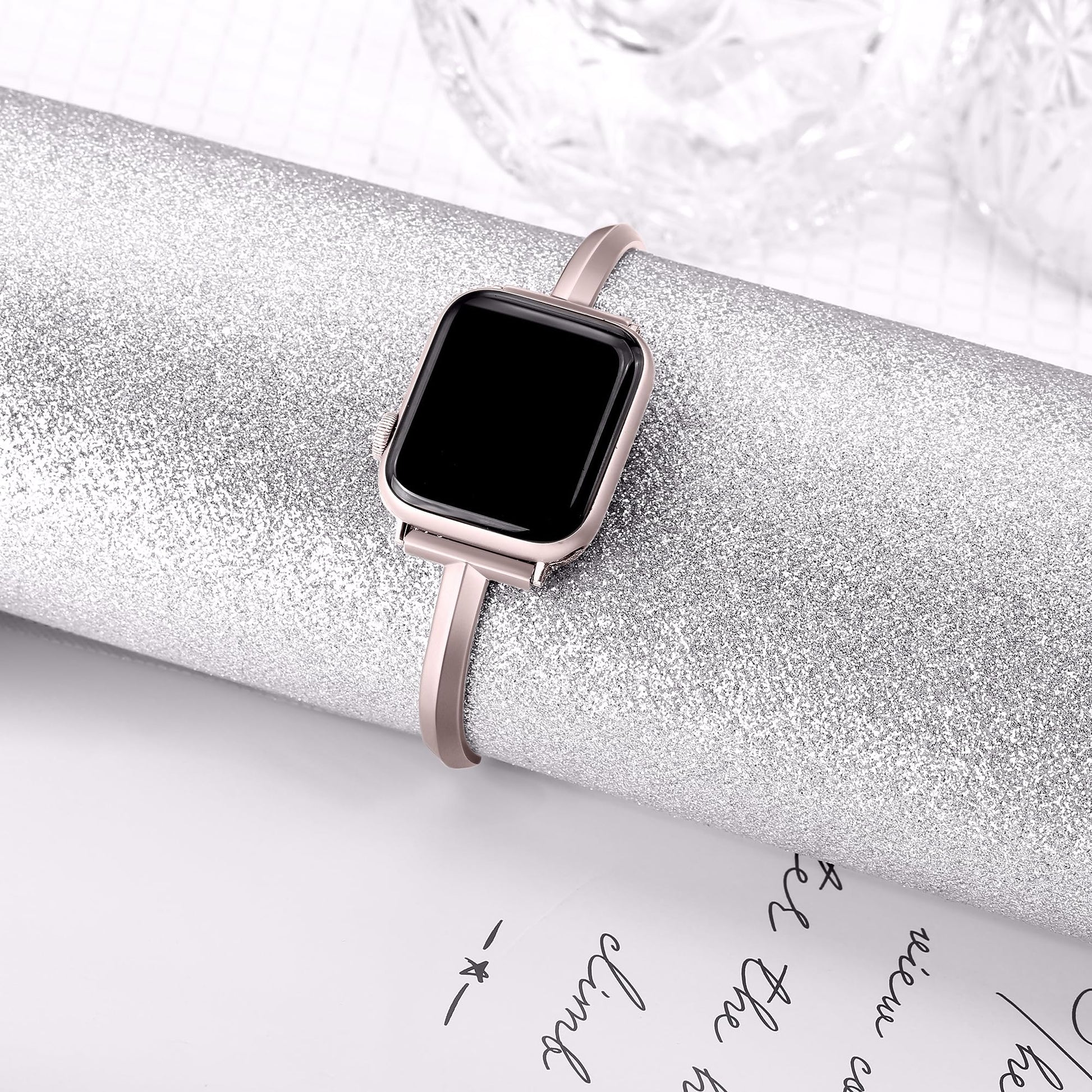 Straplix Slim Stainless Steel Bangle Band for Apple Watch – Minimalist Jewelry-Style Strap for Women, Compatible with 38mm 40mm 41mm 42mm 44mm 45mm 46mm 49mm