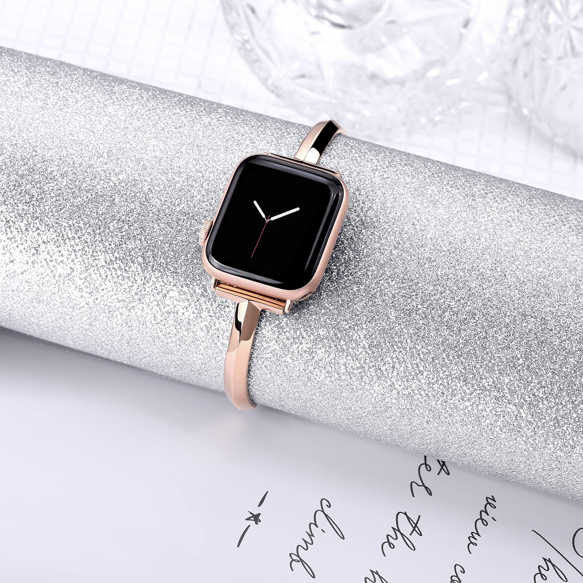Straplix Slim Stainless Steel Bangle Band for Apple Watch – Minimalist Jewelry-Style Strap for Women, Compatible with 38mm 40mm 41mm 42mm 44mm 45mm 46mm 49mm