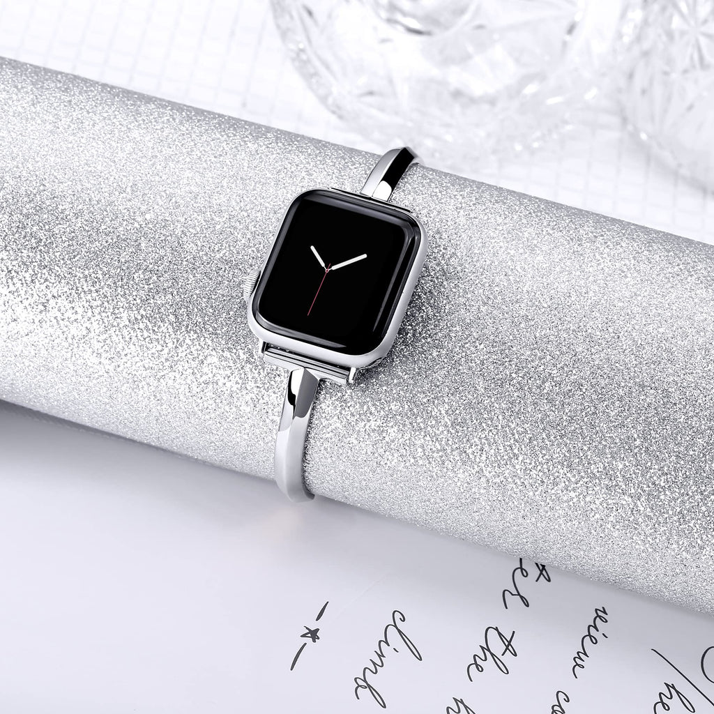 Straplix Slim Stainless Steel Bangle Band for Apple Watch – Minimalist Jewelry-Style Strap for Women, Compatible with 38mm 40mm 41mm 42mm 44mm 45mm 46mm 49mm