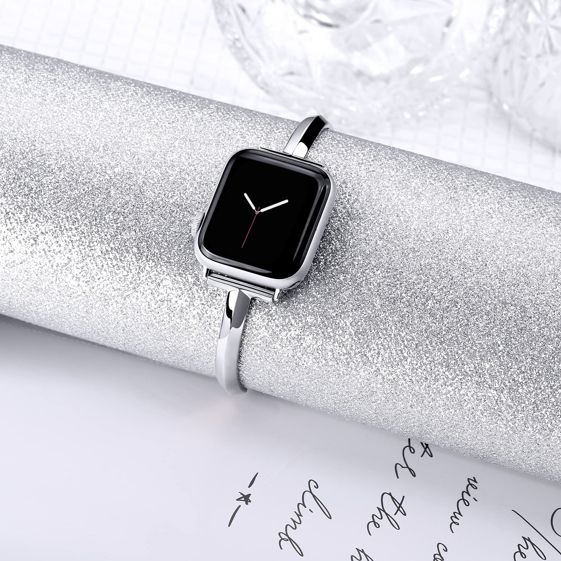 Straplix Slim Stainless Steel Bangle Band for Apple Watch – Minimalist Jewelry-Style Strap for Women, Compatible with 38mm 40mm 41mm 42mm 44mm 45mm 46mm 49mm