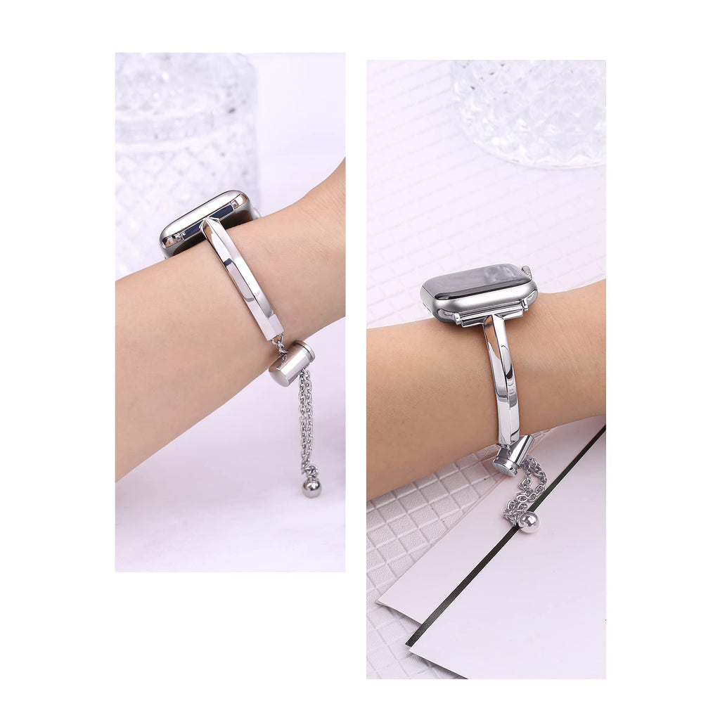 Straplix Slim Stainless Steel Bangle Band for Apple Watch – Minimalist Jewelry-Style Strap for Women, Compatible with 38mm 40mm 41mm 42mm 44mm 45mm 46mm 49mm