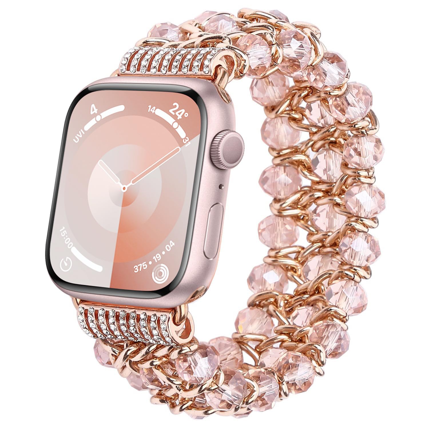 Straplix Sparkly Beaded Band for Apple Watch – Crystal Bracelet Strap for Women, Compatible with 38mm 40mm 41mm 42mm 44mm 45mm 46mm 49mm