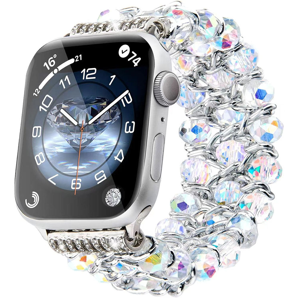 Straplix Sparkly Beaded Band for Apple Watch – Crystal Bracelet Strap for Women, Compatible with 38mm 40mm 41mm 42mm 44mm 45mm 46mm 49mm