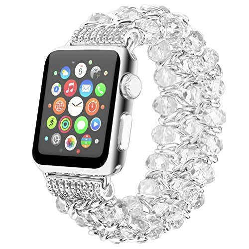 Straplix Sparkly Beaded Band for Apple Watch – Crystal Bracelet Strap for Women, Compatible with 38mm 40mm 41mm 42mm 44mm 45mm 46mm 49mm
