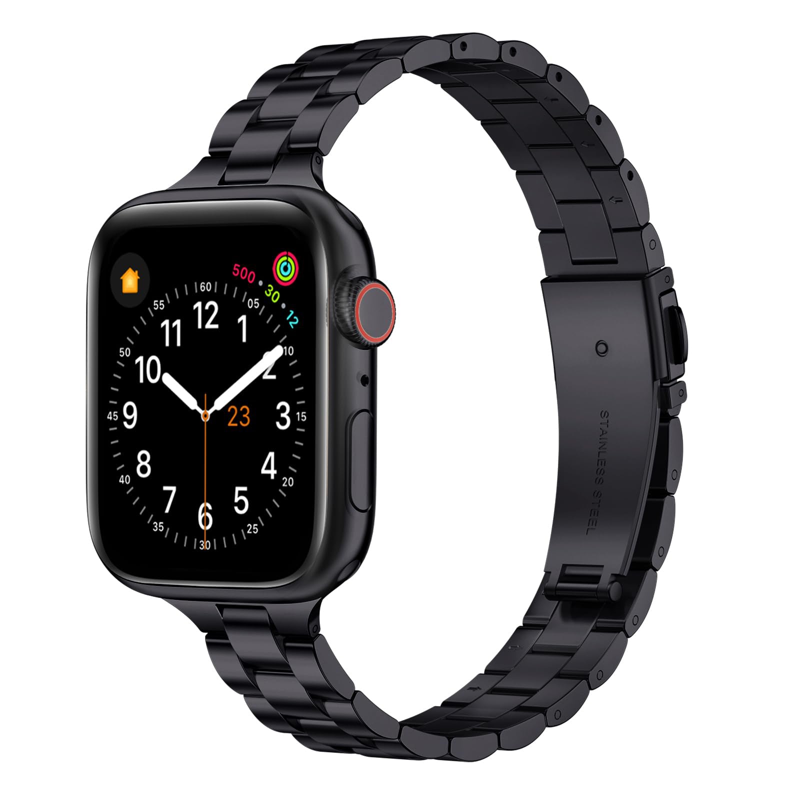 Straplix Thin Adjustable Stainless Steel Band for Apple Watch – Elegant Metal Strap for Women, Compatible with 38mm 40mm 41mm 42mm 44mm 45mm 46mm 49mm