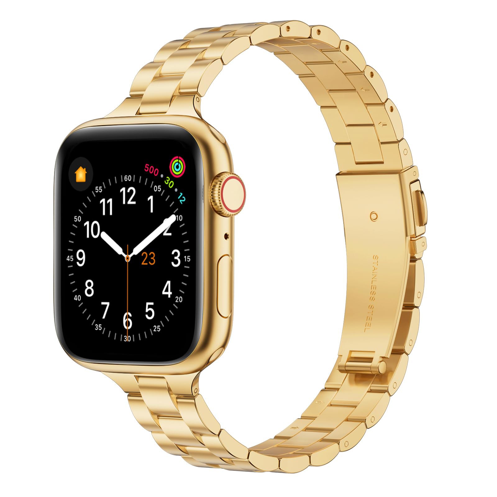 Straplix Thin Adjustable Stainless Steel Band for Apple Watch – Elegant Metal Strap for Women, Compatible with 38mm 40mm 41mm 42mm 44mm 45mm 46mm 49mm