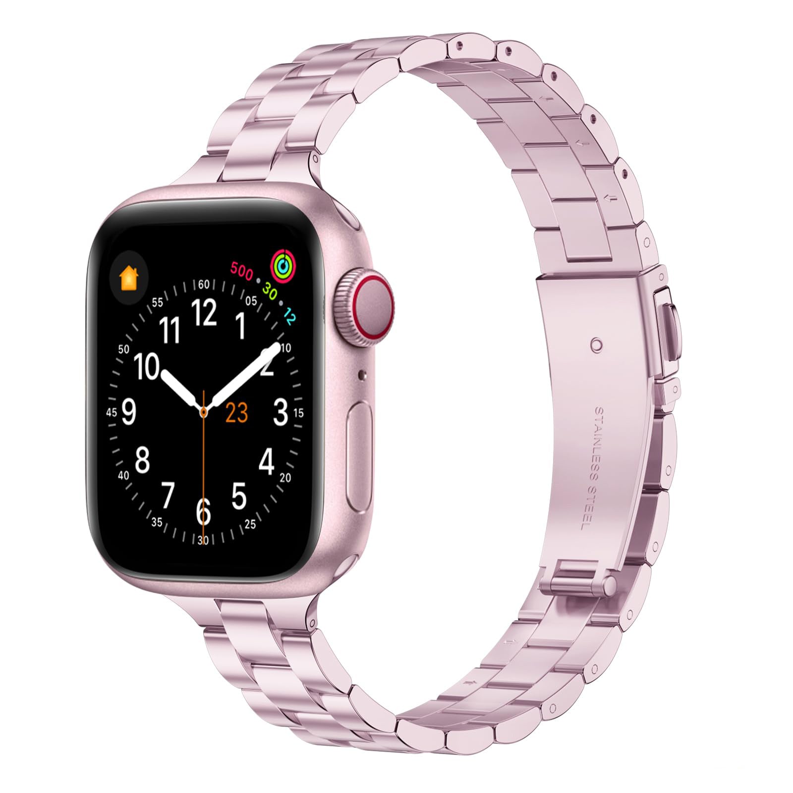 Straplix Thin Adjustable Stainless Steel Band for Apple Watch – Elegant Metal Strap for Women, Compatible with 38mm 40mm 41mm 42mm 44mm 45mm 46mm 49mm