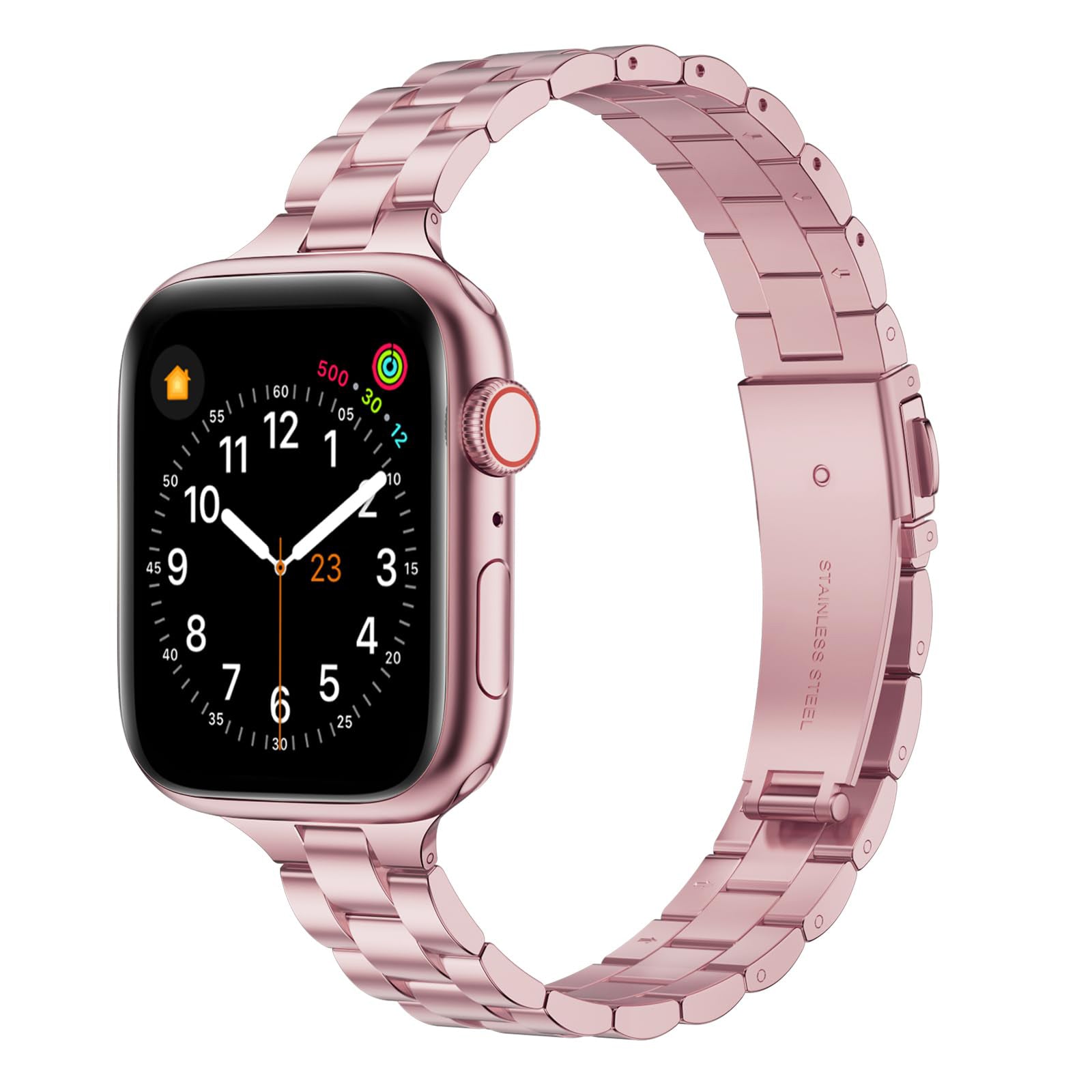 Straplix Thin Adjustable Stainless Steel Band for Apple Watch – Elegant Metal Strap for Women, Compatible with 38mm 40mm 41mm 42mm 44mm 45mm 46mm 49mm