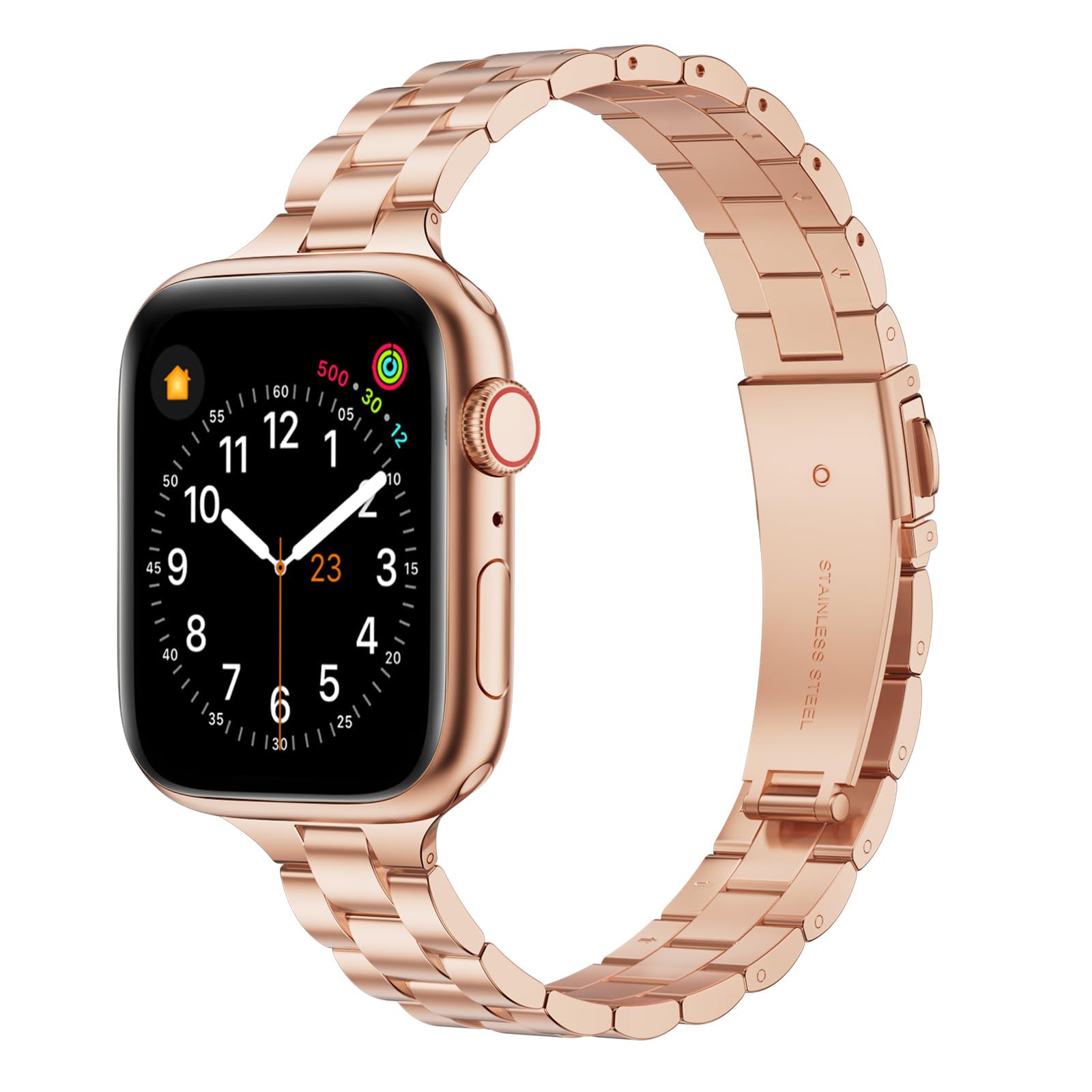 Straplix Thin Adjustable Stainless Steel Band for Apple Watch – Elegant Metal Strap for Women, Compatible with 38mm 40mm 41mm 42mm 44mm 45mm 46mm 49mm