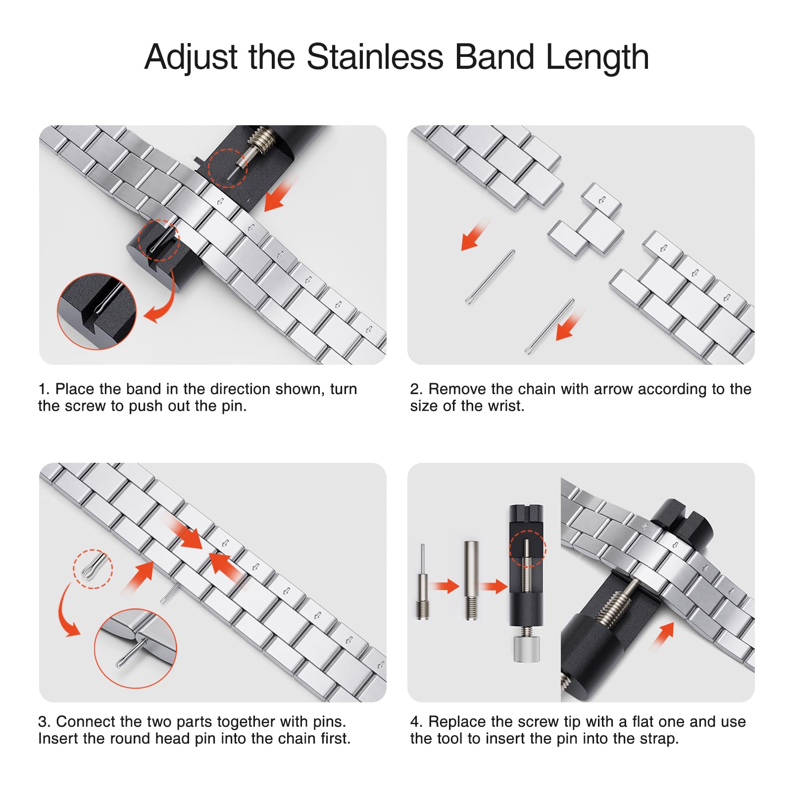 Straplix Thin Adjustable Stainless Steel Band for Apple Watch – Elegant Metal Strap for Women, Compatible with 38mm 40mm 41mm 42mm 44mm 45mm 46mm 49mm