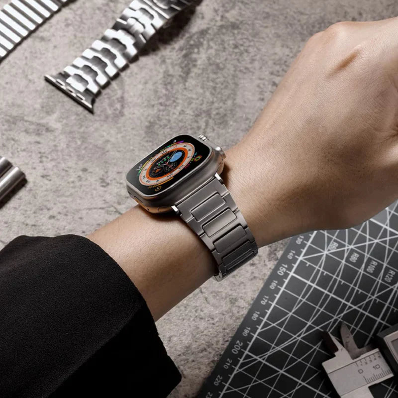 Straplix Titanium Edition Band for Apple Watch – Premium Metal Strap Compatible with  40mm 41mm 42mm 44mm 45mm 46mm 49mm