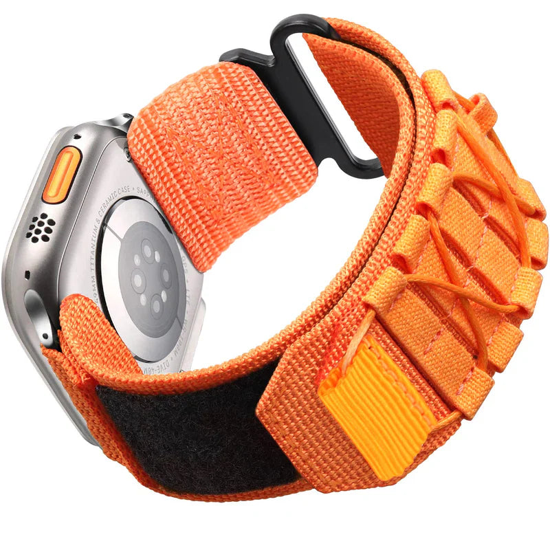 Nylon Canvas Loop Strap with Velcro for Apple Watch – Breathable & Adjustable Band for Series 1–9 & Ultra