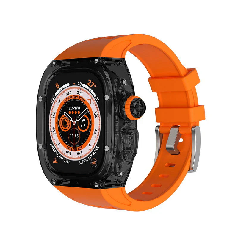 Straplix Crystal Pro Series Fluoroelastomer Band with Case for Apple Watch Ultra – Premium Retrofit Kit for 49mm