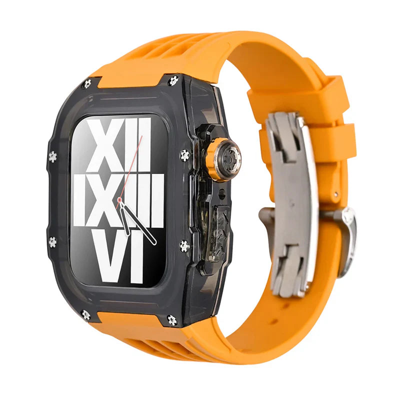 Straplix RM V30 Glacier Series Fluoroelastomer Band with Case for Apple Watch – Premium Retrofit Kit Compatible with 44mm 45mm