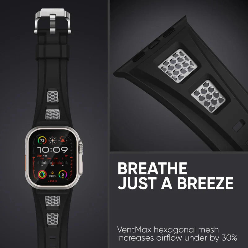 Straplix Grid Rugged Silicone Band for Apple Watch – Durable Sport Strap Compatible with 44mm 45mm 46mm 49mm